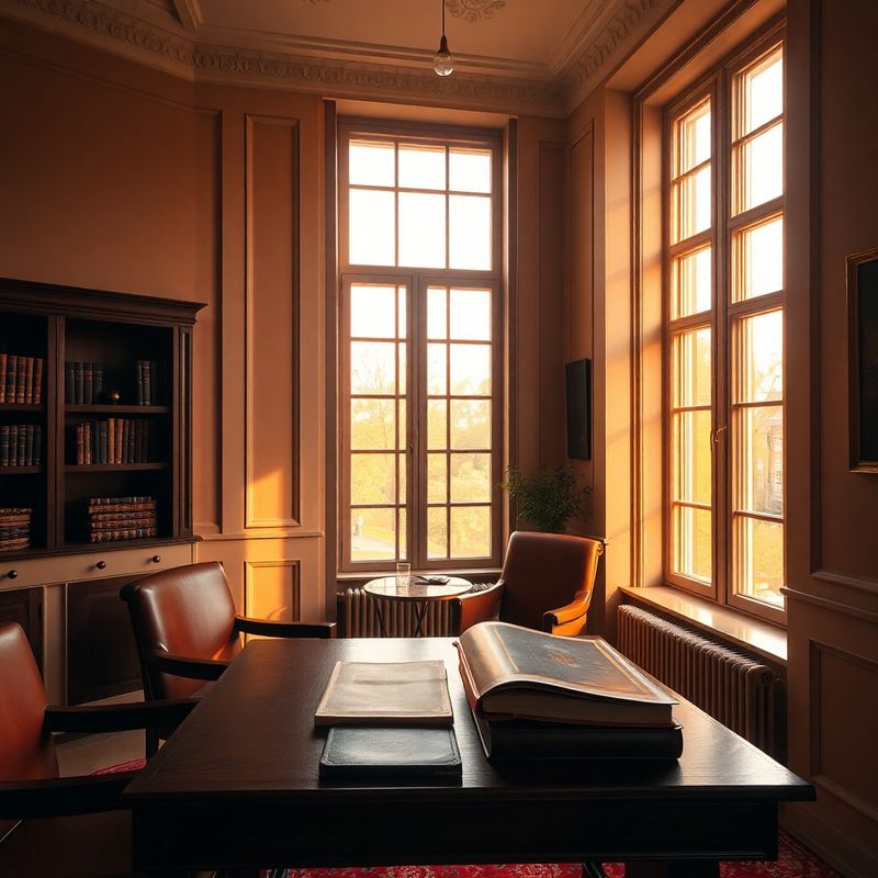 Interior de birou de consultanță patrimonială în tonuri crem și burgund, Iași